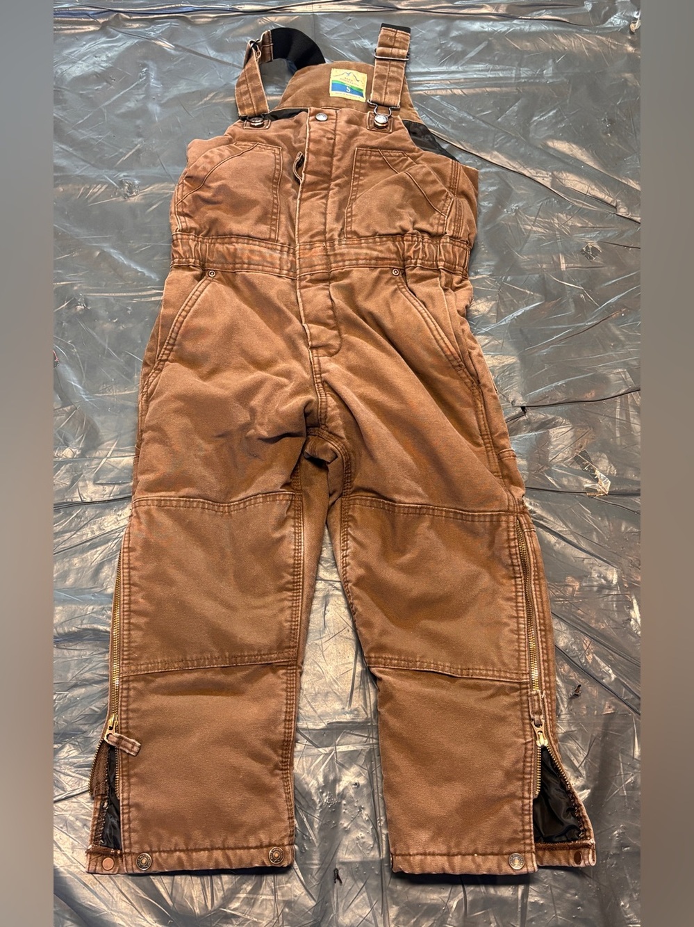 Kids Brown Bib Overalls - Blue Mountain